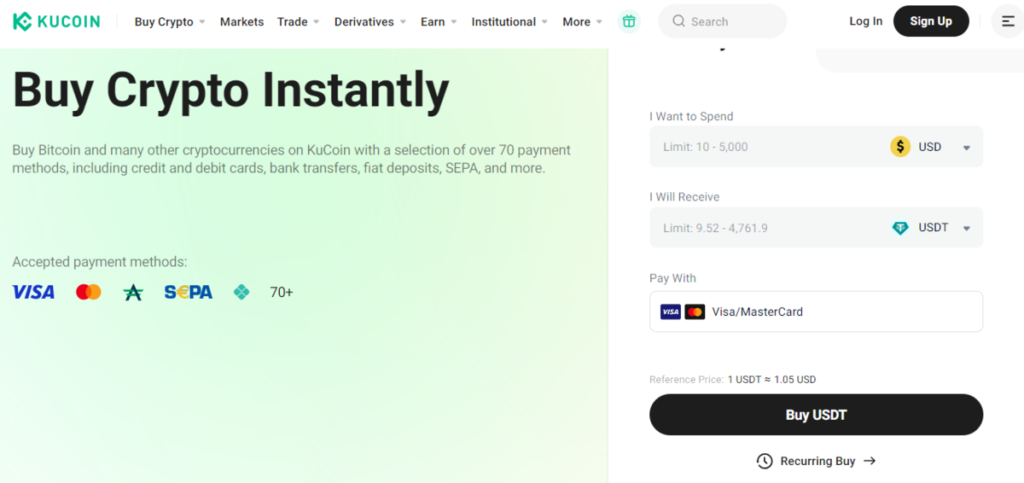 Buy Crypto Instantly on KuCoin